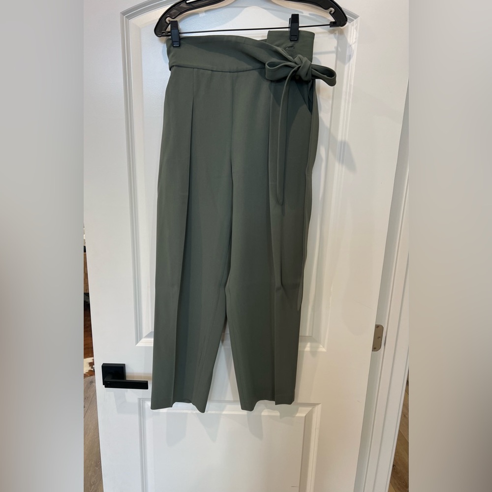 Wilfred High Waisted Tie Front Pant in Green size 2